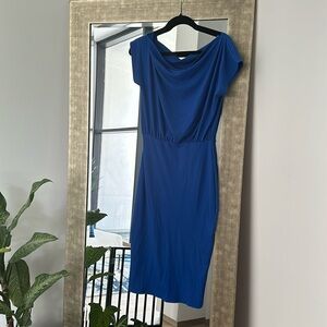 Blue dress S (fits 2-4) top can be worn up or off shoulder ( like new worn 1x)